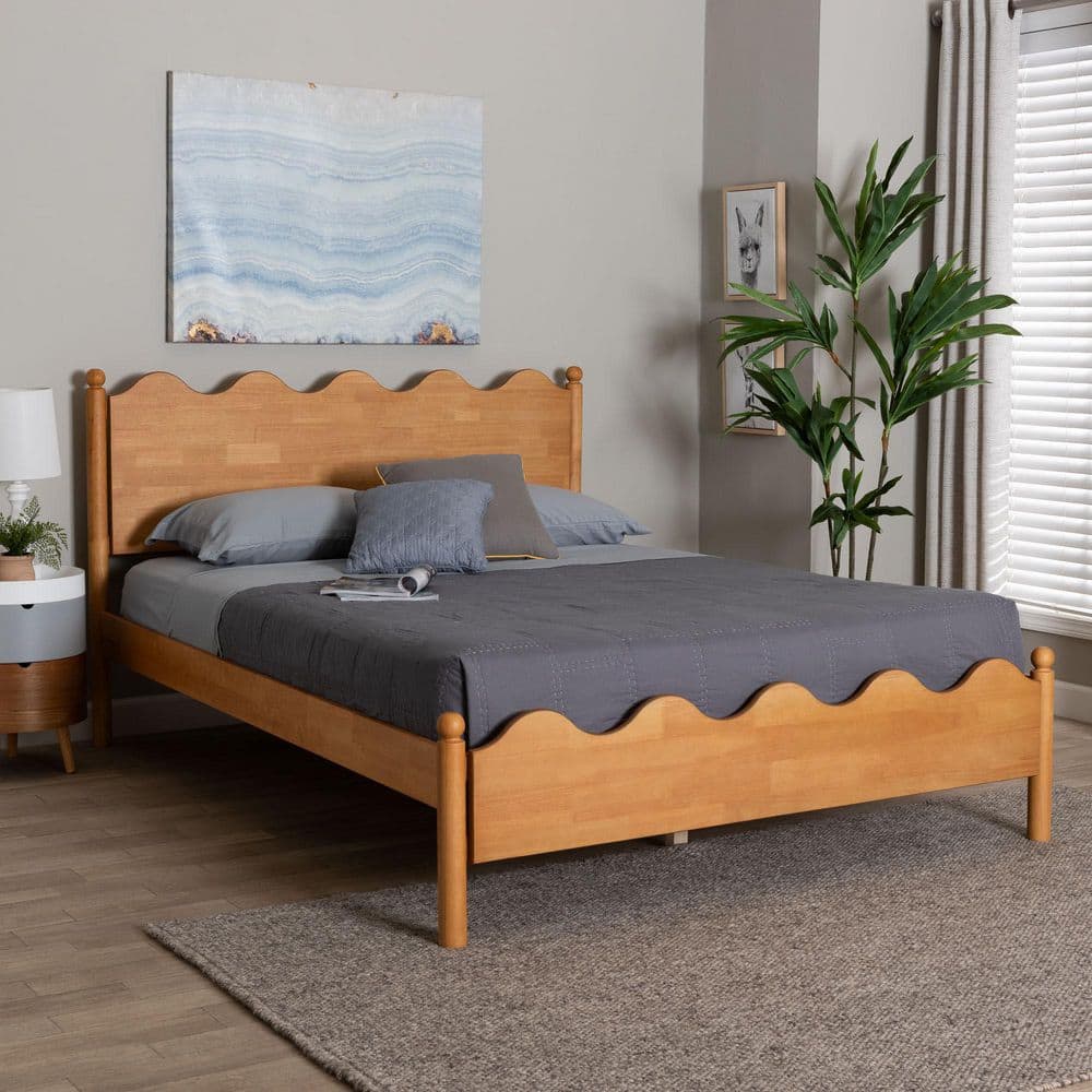 Malaya Brown Wood Frame Queen Platform Bed price history on PriceWatchPro