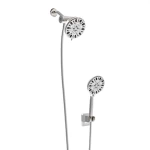Single-Handle 7-Spray High Pressure Shower Faucet 1.8 GPM Wall Mount Shower Combo in Chrome