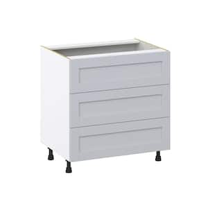 Cumberland Light Gray Shaker Assembled Base Kitchen Cabinet with 3 Even Drawers (33 in. W X 34.5 in. H X 24 in. D)