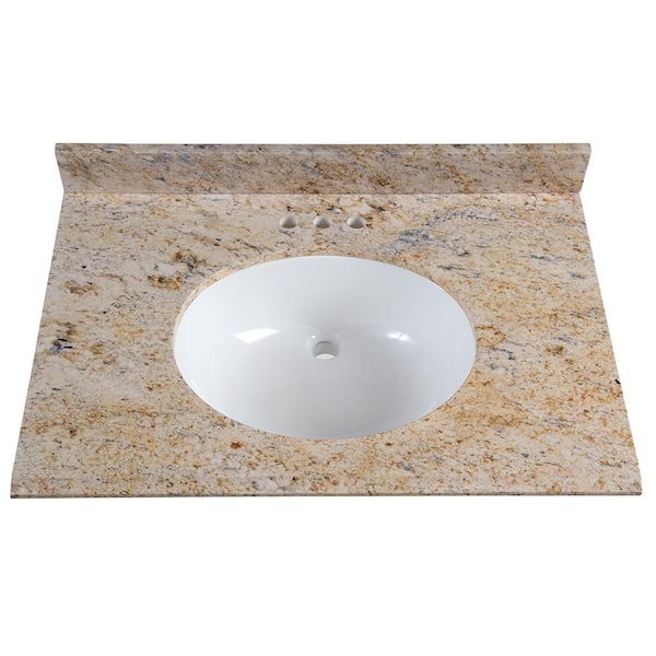 St. Paul 31 in. x 22 in. Stone Effects Vanity Top in Tuscan Sun with White Sink