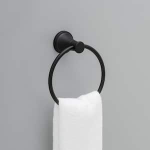 Casara Wall Mount Round Closed Towel Ring Bath Hardware Accessory in Matte Black