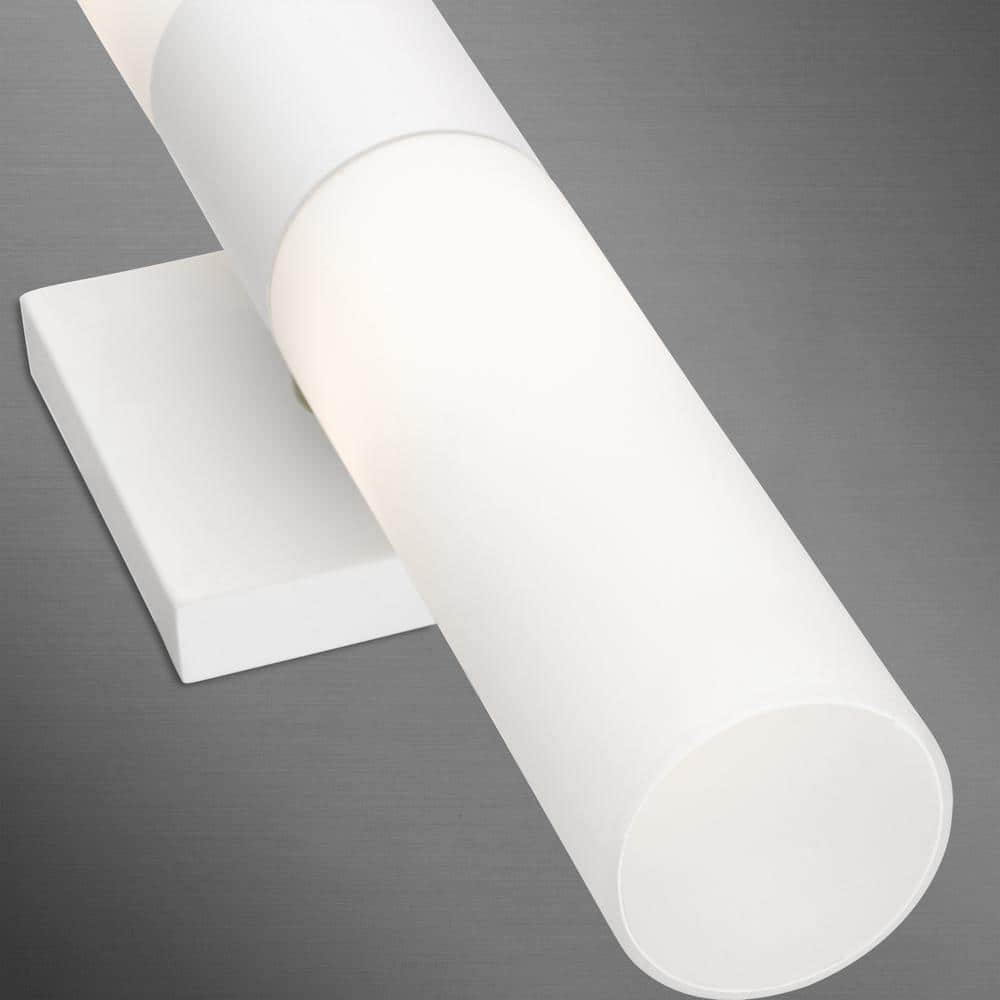Textured White 2-Light Chrome Vanity Sconce
