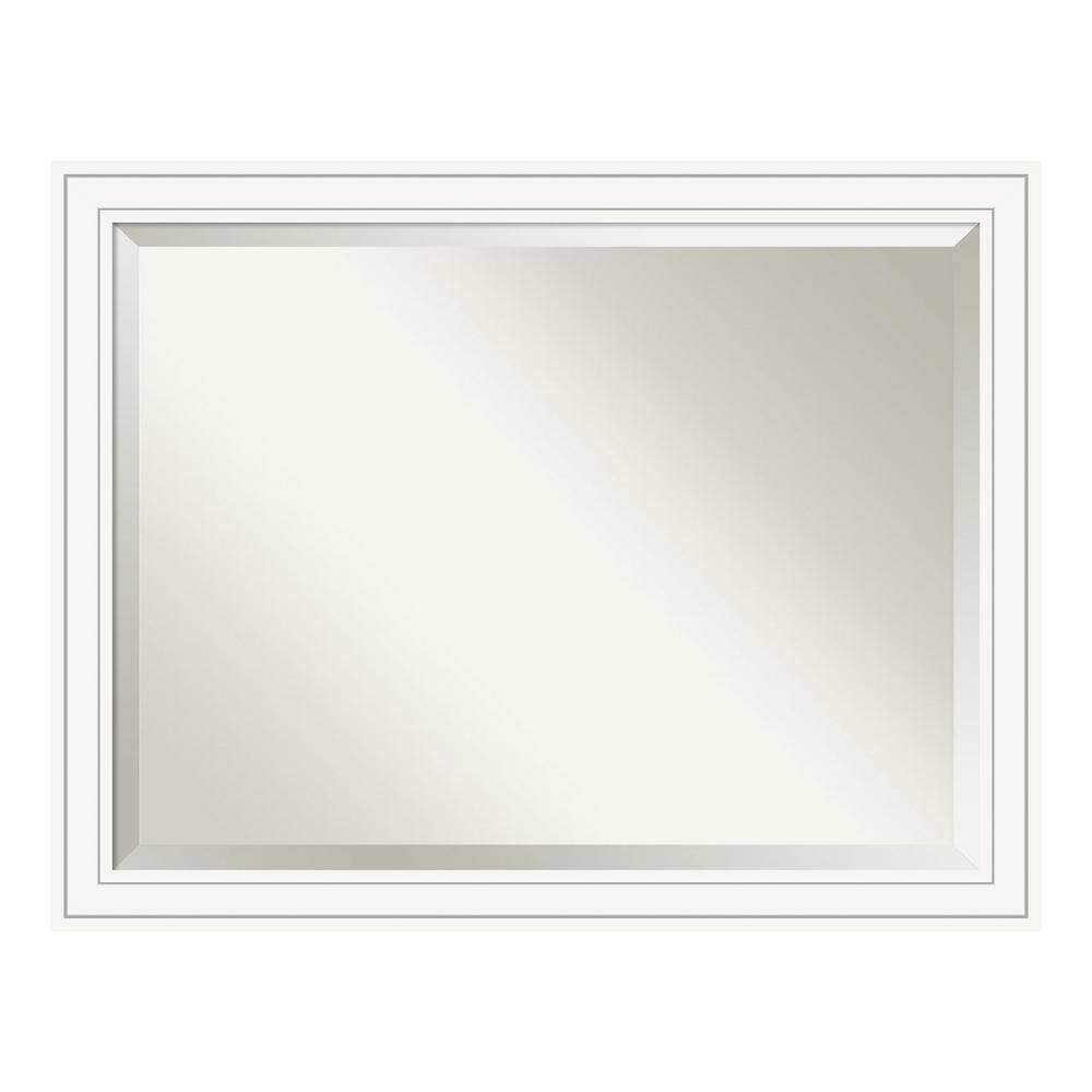 Craftsman Style 45'' Wide Wood Bathroom Vanity Mirror in White