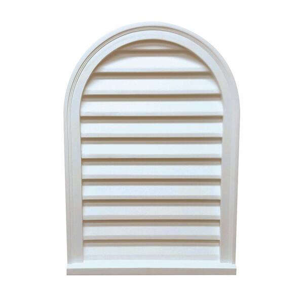 Focal Point 18 in. x 30 in. x 3 in. Polyurethane Decorative Circle Top Louver Vent in White