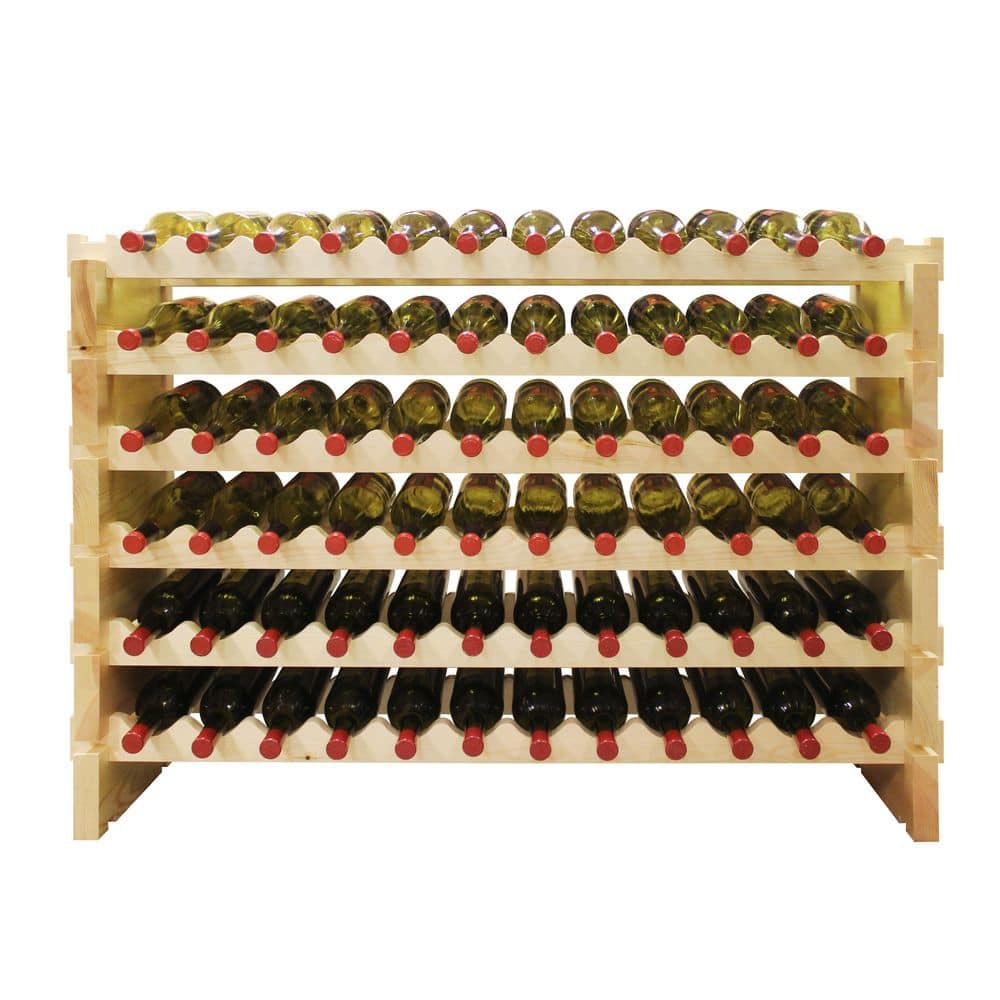 6 x 12 Bottle Modular Wine Rack, Natural