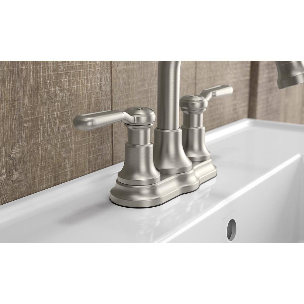 Elegant Brushed Nickel Dual-Handle High Arc Bathroom Faucet