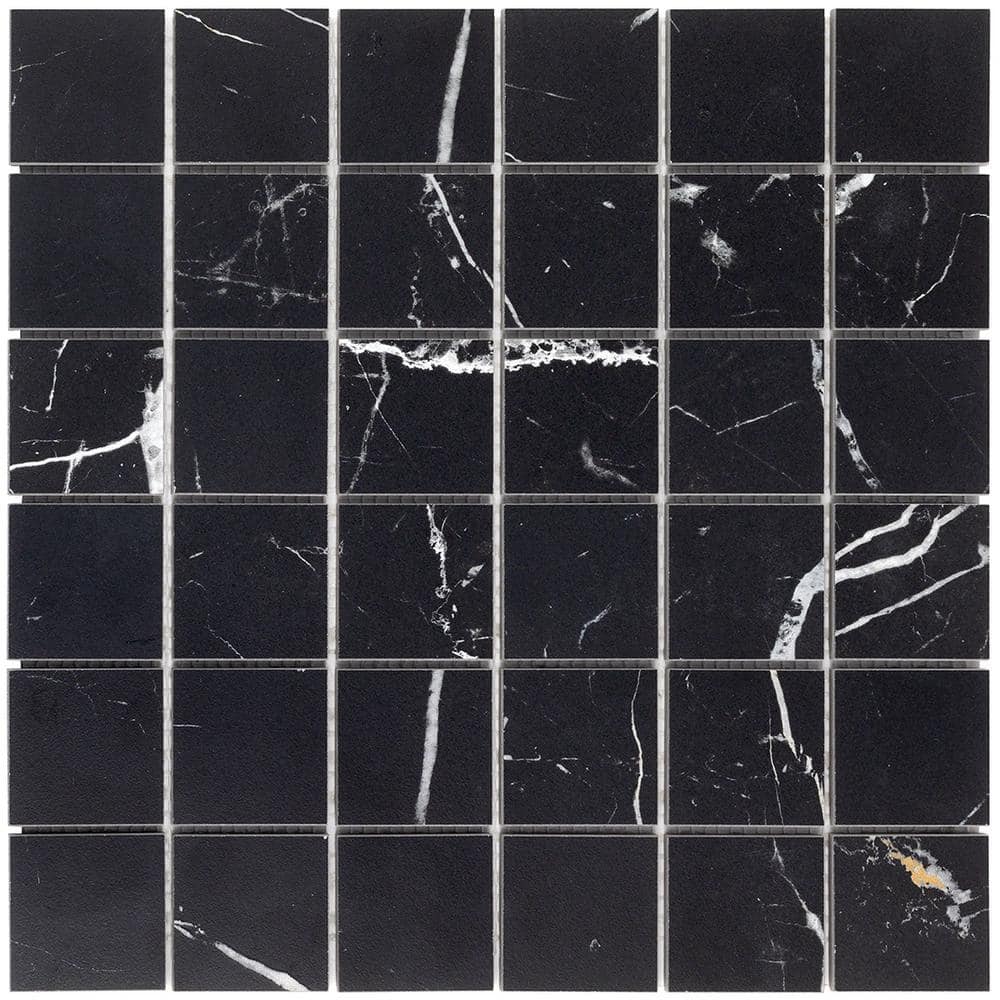 Grace Black Matte Porcelain Mosaic Tile for Floors and Walls