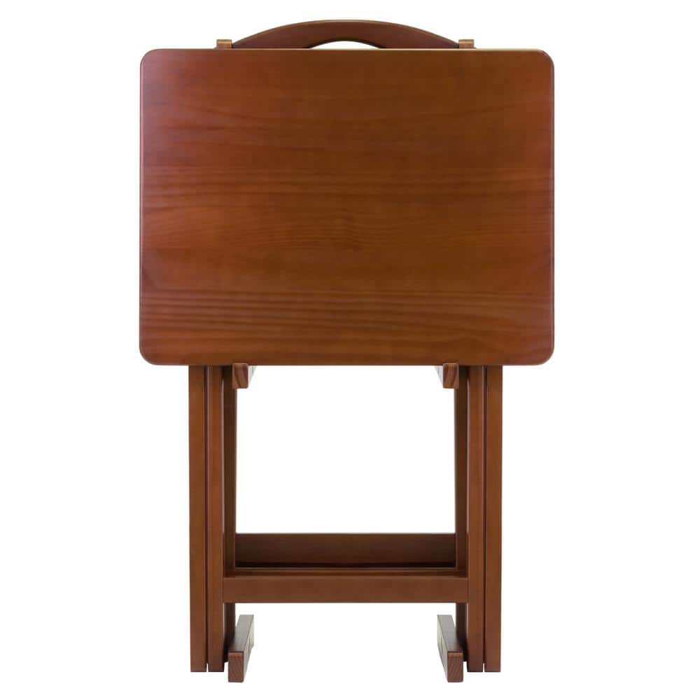 Alex19.06 in. Walnut 5-Piece Snack Table - thumbnail 6