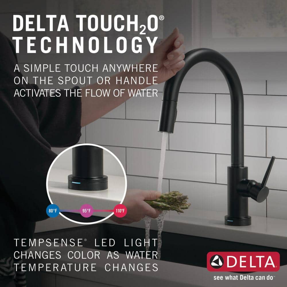 Matte Black Stainless Steel Pull-Down Kitchen Faucet with Touch Control