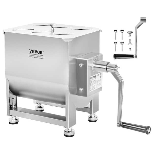 VEVOR Manual Meat Mixer, 30 Pound Capacity Tank Meat Processing Equipment, Stainless Steel Meat Mixer, Sausage Mixer Machine