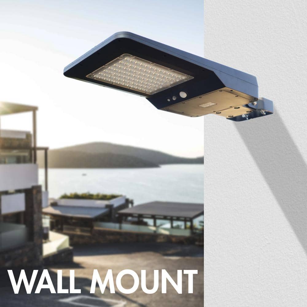 Black Solar LED Outdoor Floodlight with Adjustable Head