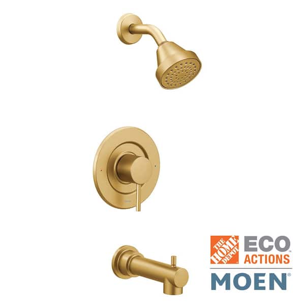 MOEN Align Single-Handle Posi-Temp Eco-Performance Tub and Shower Faucet Trim Kit in Brushed Gold (Valve Not Included)