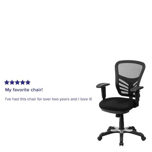 Flash Furniture Mid-Back Mesh Office Chair with Triple Paddle Control, Black