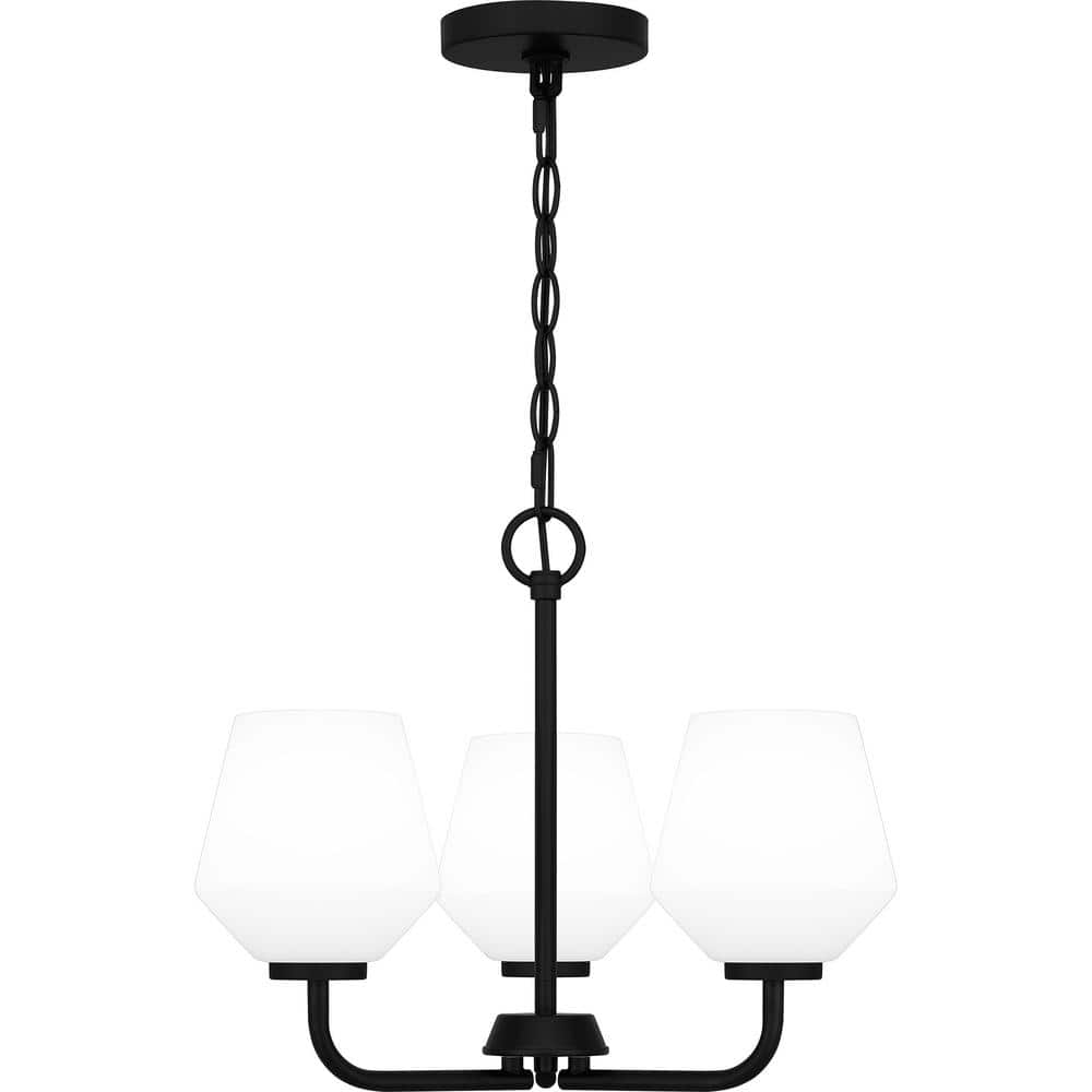 Nielson Matte Black 3-Light Glass Pendant