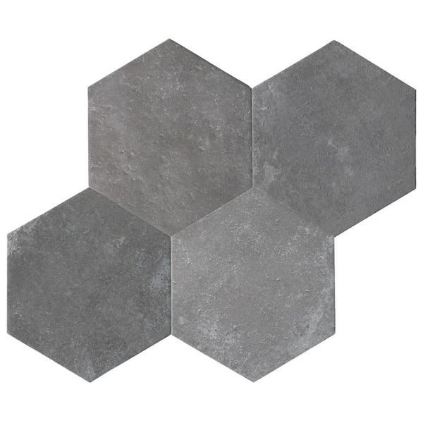 MOLOVO Dakota Hexagon 7.87 in. x 9.45 in. Matte Base Grafito