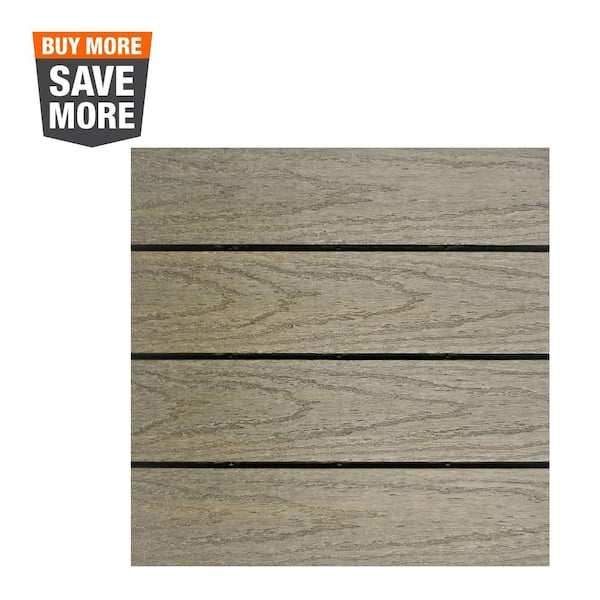 NewTechWood UltraShield Naturale 1 ft. x 1 ft. Quick Deck Outdoor Composite Deck Tile in Roman Antique (10 sq. ft. per box)