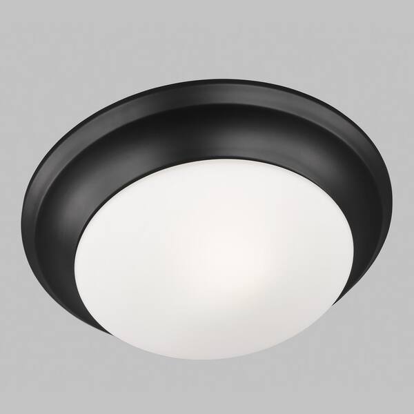 Generation Lighting Nash 11.5 in. 1-Light Midnight Black Flush