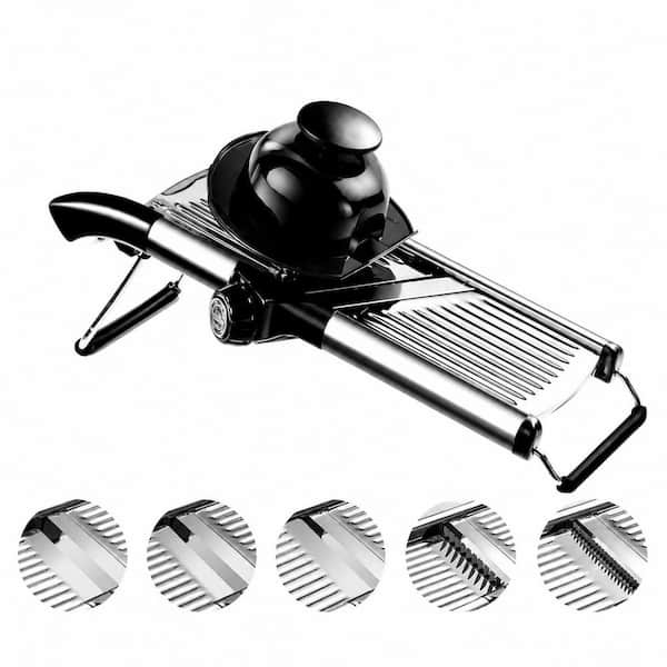 Adjustable Stainless Steel Mandoline Food Slicer with Julienne Cutter and Cut-Resistant Gloves for Vegetables