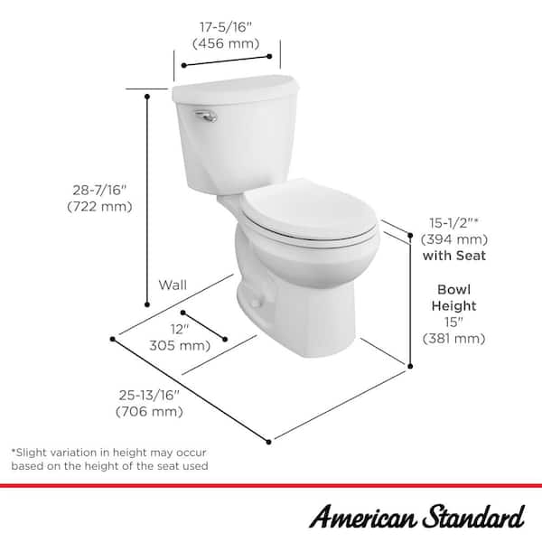 Reliant 12 in. Rough In 2-Piece 1.28 GPF Single Flush Round Toilet with Slow Close Seat in White