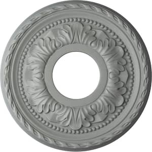 11-3/8" x 3-5/8" I.D. x 7/8" Palmetto Urethane Ceiling Medallion (Fits Canopies upto 4-1/2"), Primed White