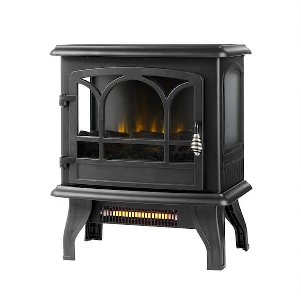 Kingham 400 sq. ft. Panoramic Infrared Electric Stove in Black with Electronic Thermostat