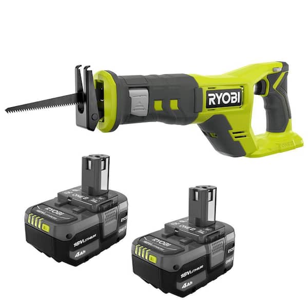 ONE+ 18V Lithium-Ion 4.0 Ah Battery (2-Pack) with FREE 18V ONE+ Cordless Reciprocating Saw