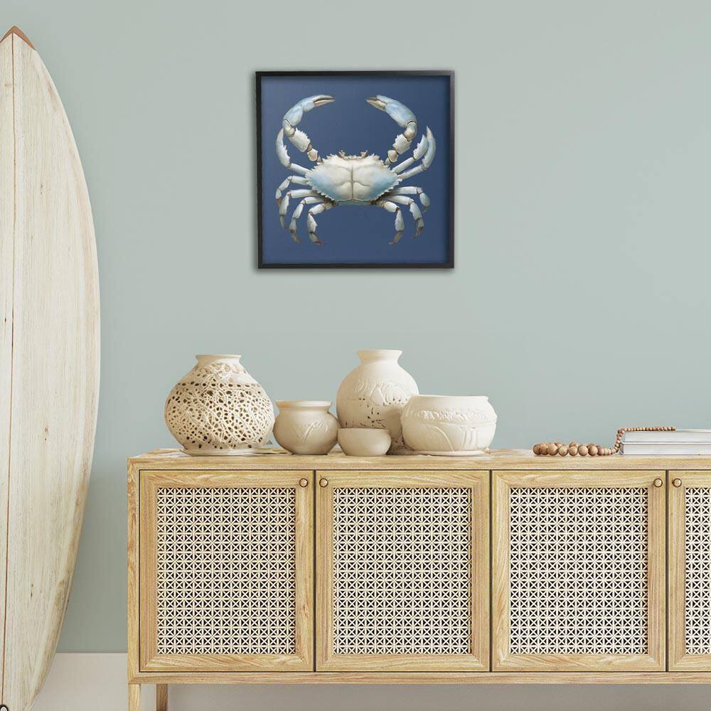 Detailed Aquatic Blue Crab by Elizabeth Medley Black Framed Animal Giclee Art Print 24 in. x 24 in. price history on PriceWatchPro