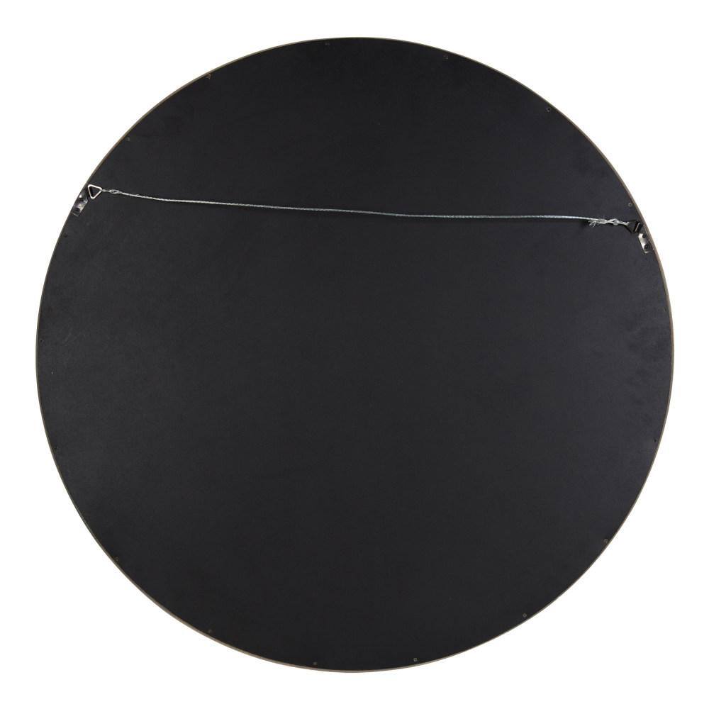 Gray 30" Round Wood Frame Wall Mirror