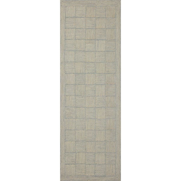 Chris Love Julia Francis Silver / Sky 2 ft. 6 in. x 7 ft. 6 in. Contemporary Runner Rug