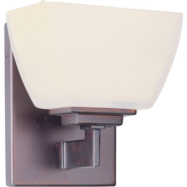 Oriax Infinite 1 Light Oil Rubbed Bronze Bath Vanity with Satin White Glass-DISCONTINUED