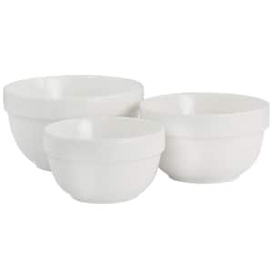 3-Piece White Everyday Small Ceramic Bowl Set