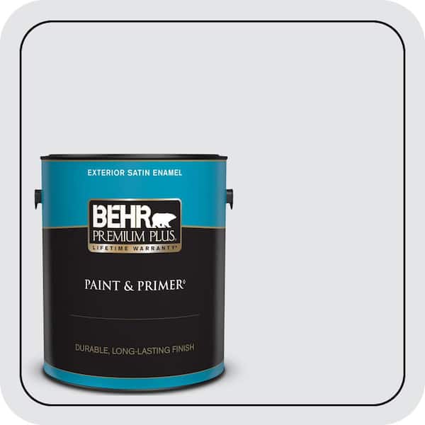 BEHR PREMIUM PLUS 1 gal. #MQ3-31 Dutch White Satin Enamel Exterior Paint & Primer