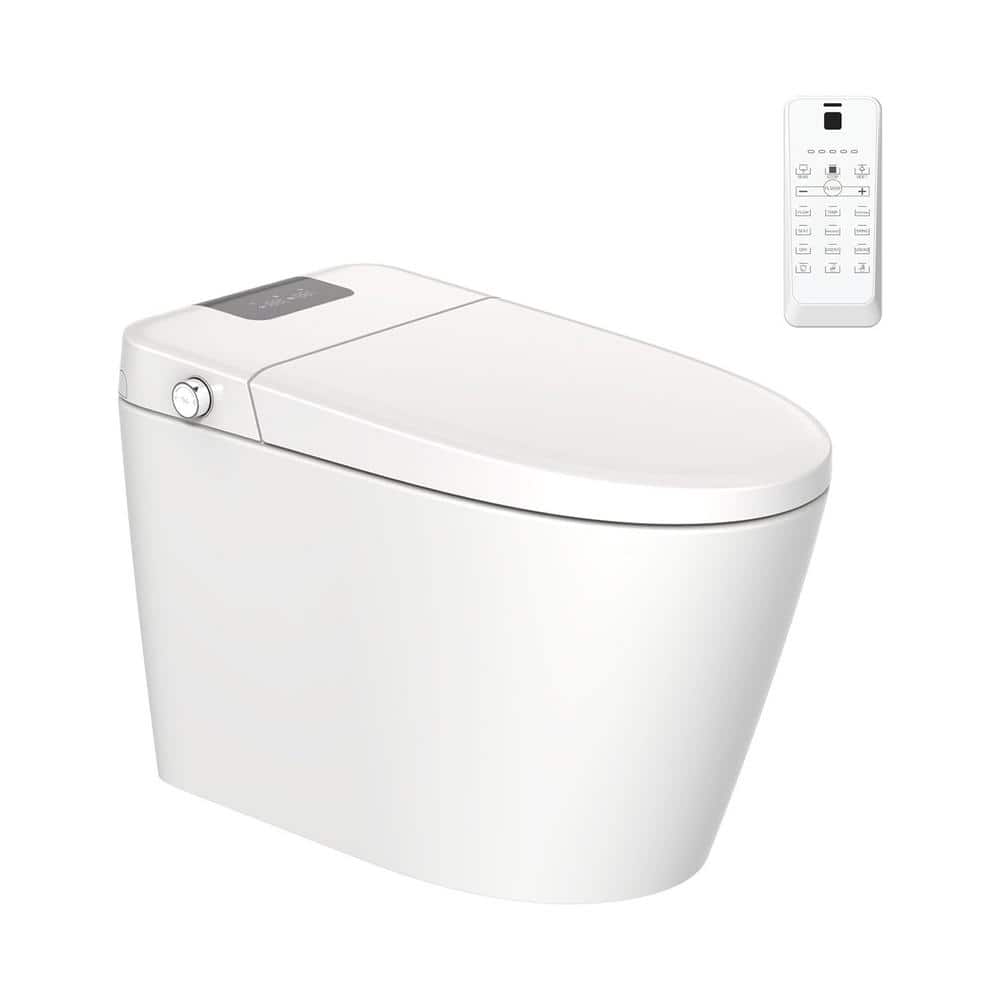 Elongated Toilet Bidet 1.28 GPF Single Flush Smart in White with Adjustable