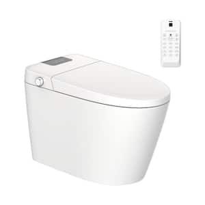 Elongated Toilet Bidet 1.28 GPF Single Flush Smart in White with Adjustable Sprayer Settings, Auto Open and Close