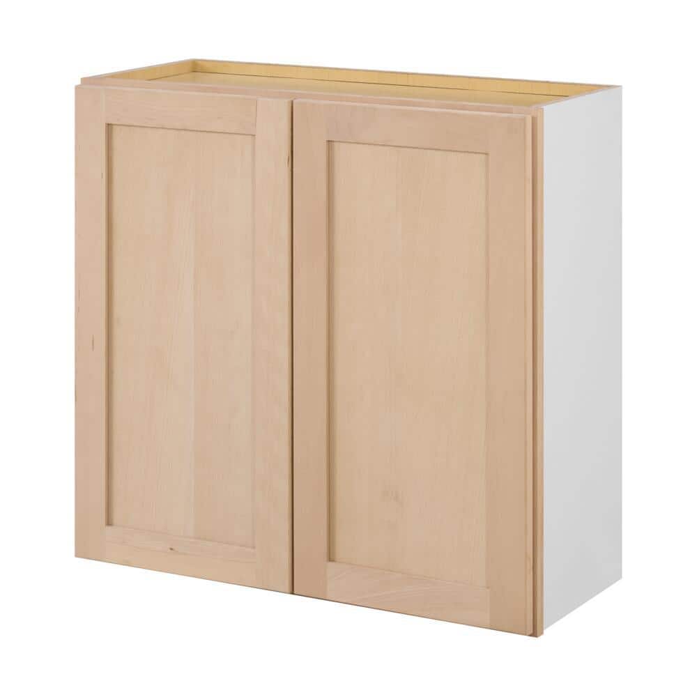 Hampton Bay 30 in. W x 12 in. D x 30 in. H Ready to Assemble Wall Kitchen Cabinet in Unfinished with CLICKREADY Technology W3030