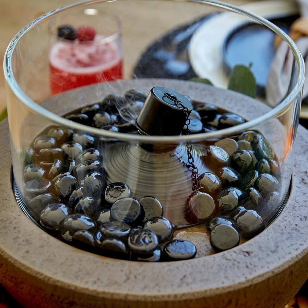10.5 Inch Gray Stone Tabletop Gel Fire Pit