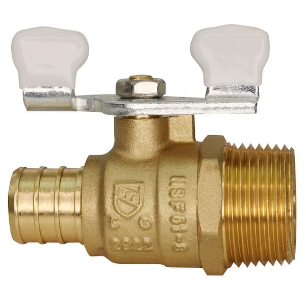 Apollo 3/4 in. Brass PEX-B Barb X MPT Ball Valve with Tee Handle