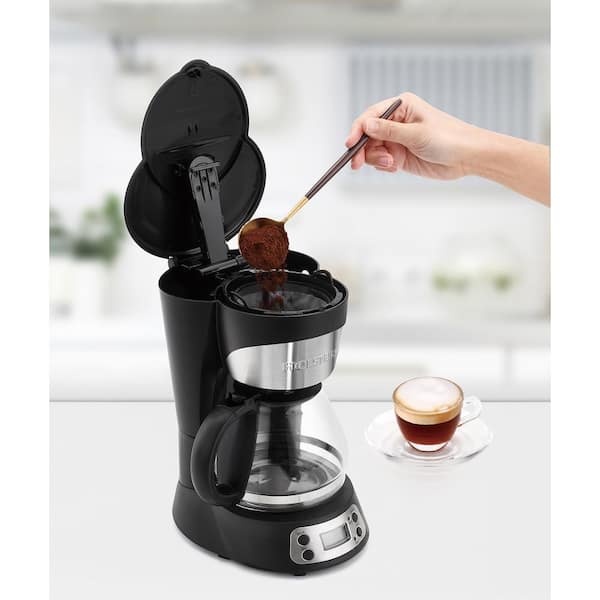 Elite Gourmet 5-Cup Coffee Maker with Pause & Serve, Black, 5 Cup