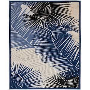Aloha Navy 10 ft. x 13 ft. Nature-inspired Contemporary Area Rug