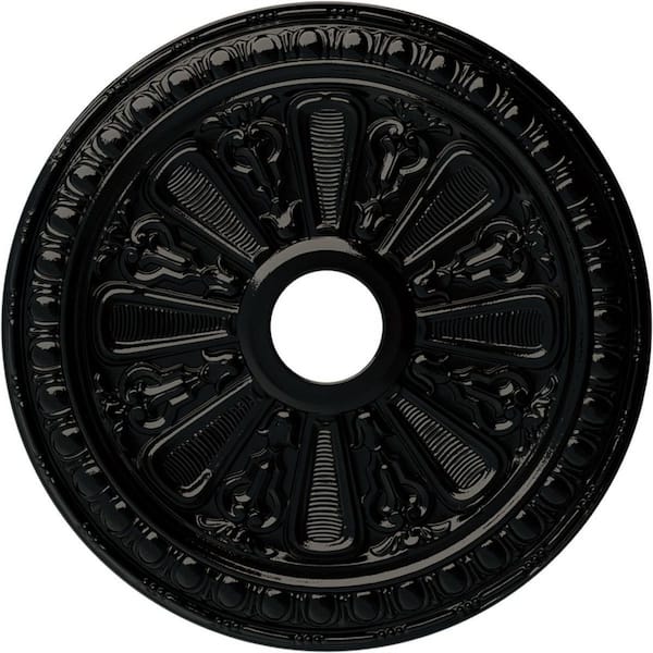 Ekena Millwork 1 in. x 23-1/2 in. x 23-1/2 in. Polyurethane Bristol Ceiling Medallion, Black Pearl