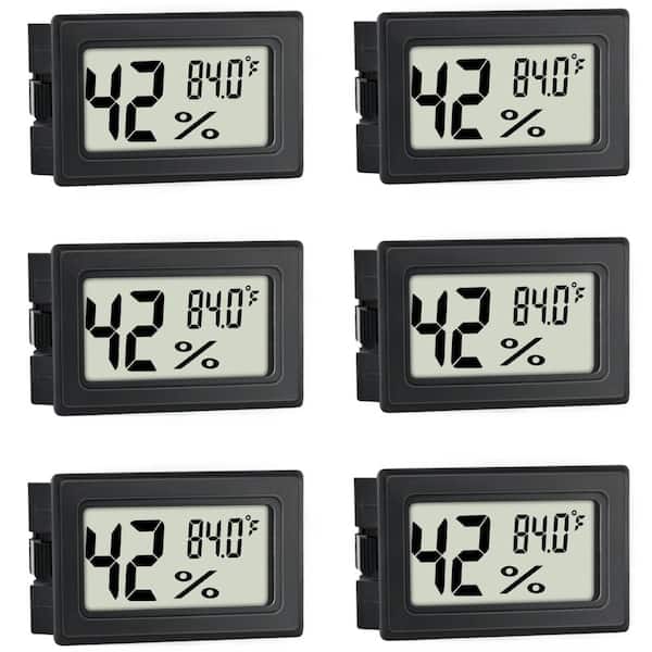 1.94 in Digital Hygrometer Thermometer Accurate LCD Black 4 Pack