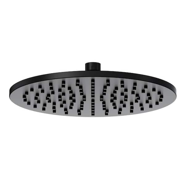 1-Spray Patterns with 1.8 GPM 9.84375 in. Wall Mount Fixed Shower Head in Matte Black