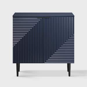 Kordt Modern 35 in. Tall 2-Door Accent Storage Cabinet with Adjustable Legs and Shelves -Navy