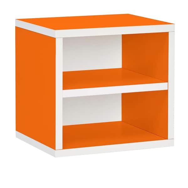 Way Basics Connect System 11.2 x 13.4 x 13.4 zBoard Paperboard Stackable Storage Cube Organizer Unit with Shelf in Orange