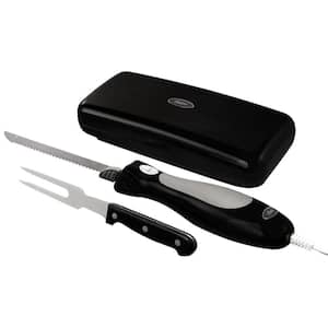 8 in. Stainless Steel Electric Knife with Carving Fork and Storage Case