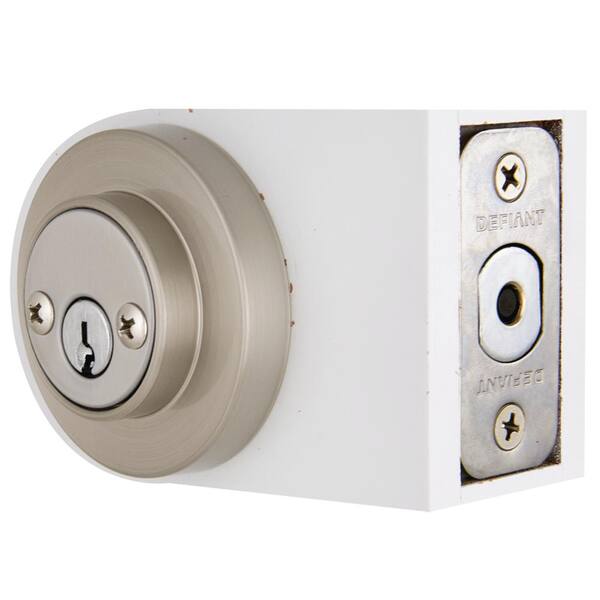 Defiant - Satin Nickel Double Cylinder Deadbolt Contemporary Round