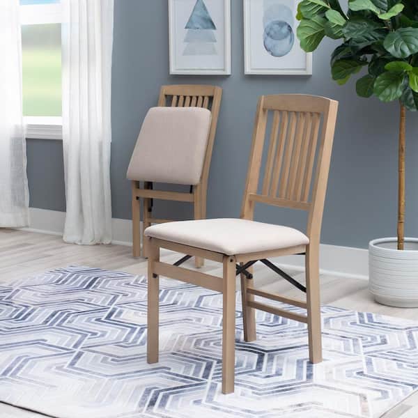 Linon Home Decor Tayte Gray-wash wood seat Mission Folding
