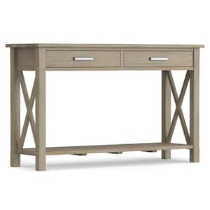 Kitchener Solid Wood 47 in. Wide Contemporary Rectangle Console Sofa Table in Distressed Grey