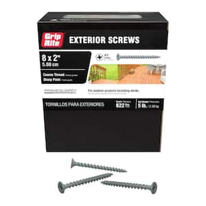 #7 x 2 in. #2 Phillips Bugle Head Coarse Thread Exterior Screws 5 lb. Box