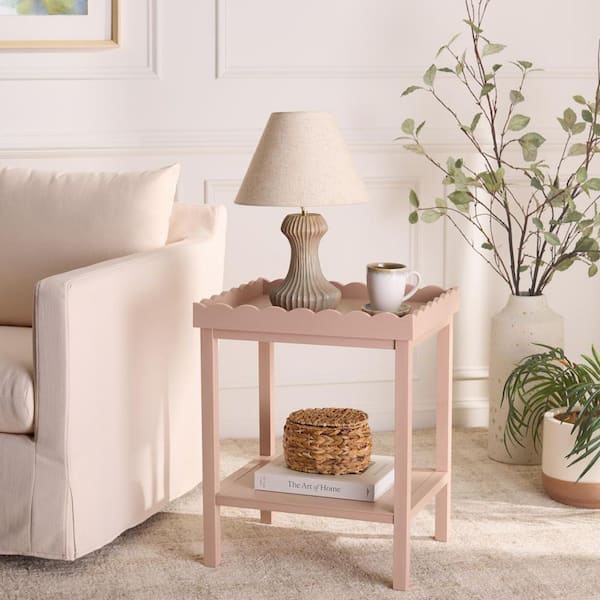 Safavieh Starlyn 19.7 in. Pink Rectangle Wood End Table